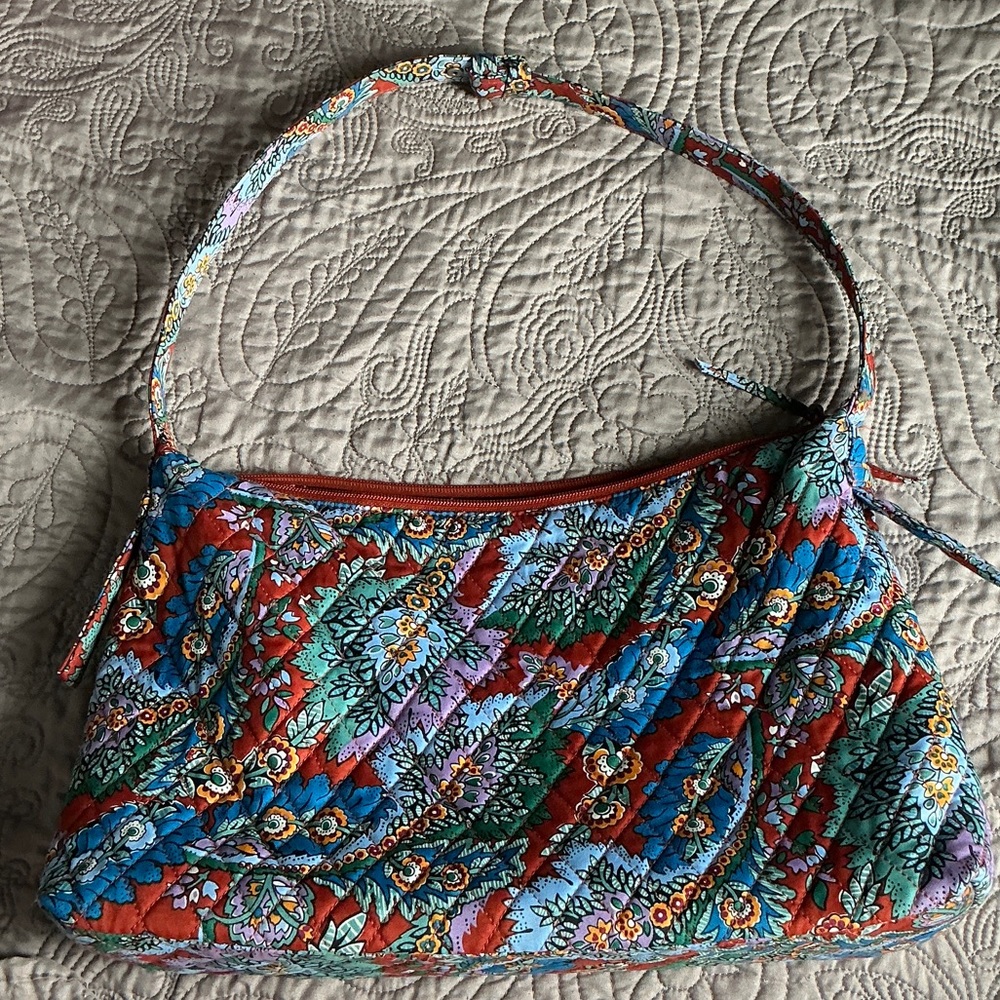 Vera Bradley Quilted Shoulder Bag - Red, Blue, Green Multi